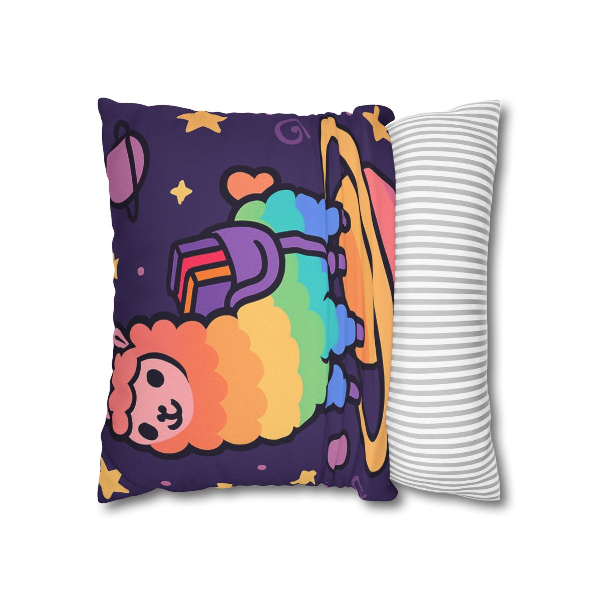 Galaxy Riding Rainbow Llama comfortable bedding pillow covers