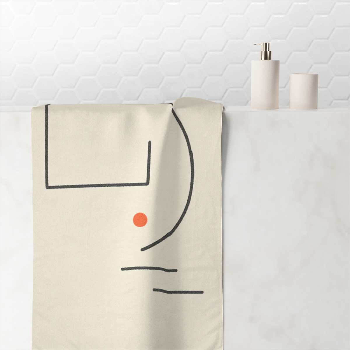 Open Frame With Leaning Arc trendy hand towels