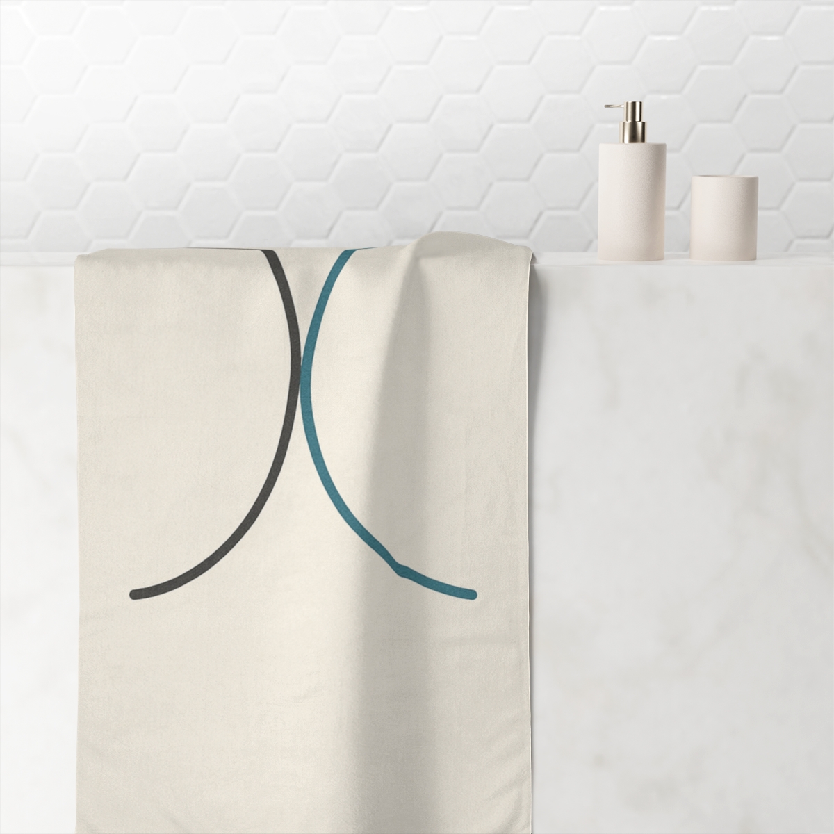 Intersecting Arc Duo decorative home towelscustom towels