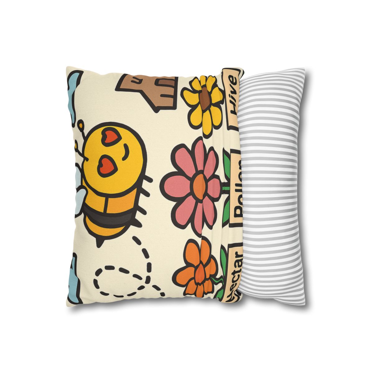 Robot Bee Pollination Map trendy patterned pillow cases