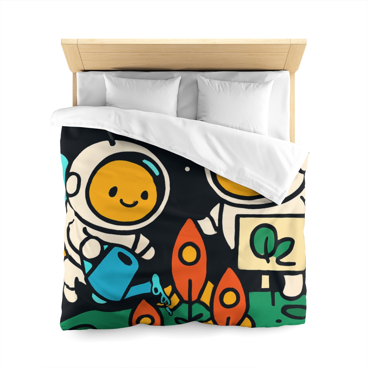 Rocket Garden Of The Bumblebee Astronauts soft comforter duvets