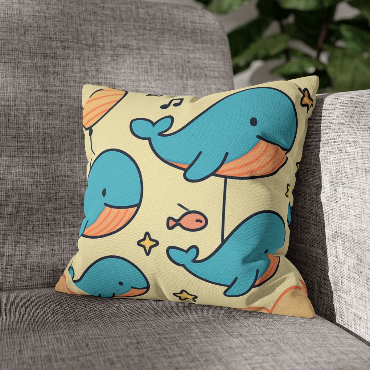 Cosmic Whale Parade personalized pillow covers