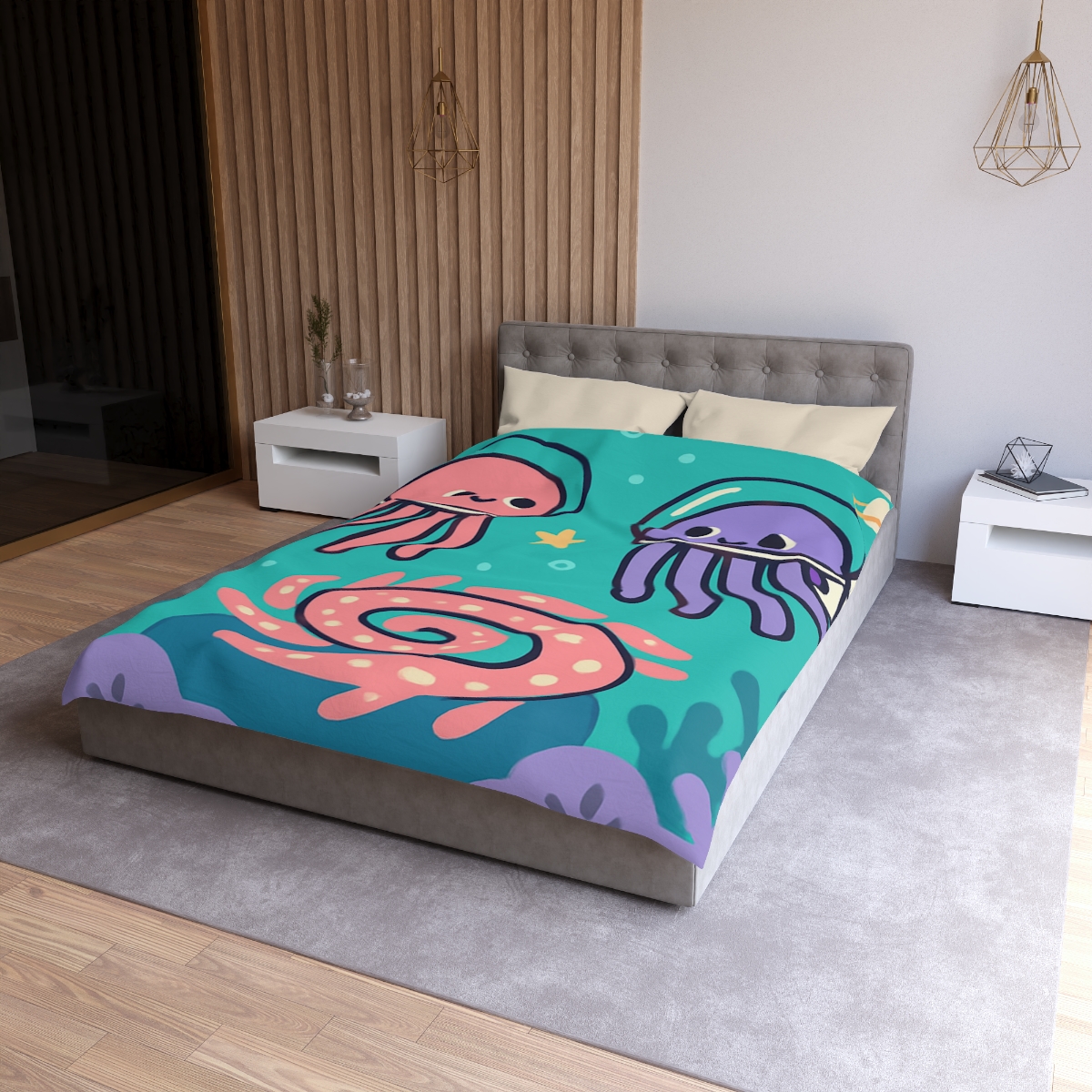 Jellyfish Astronauts In The Coral Nebula duvets for gifts