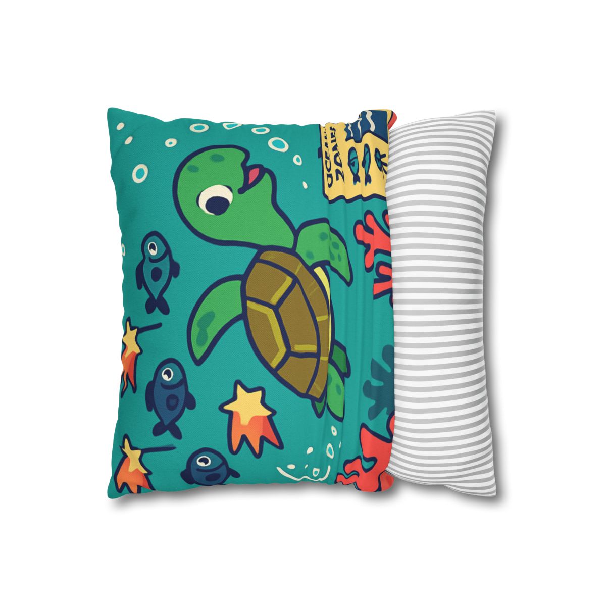 Coral Comet Turtle Parade trendy patterned pillow cases