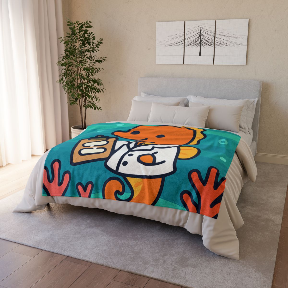 Aurora Reef Seahorse Scientist decorative home blankets