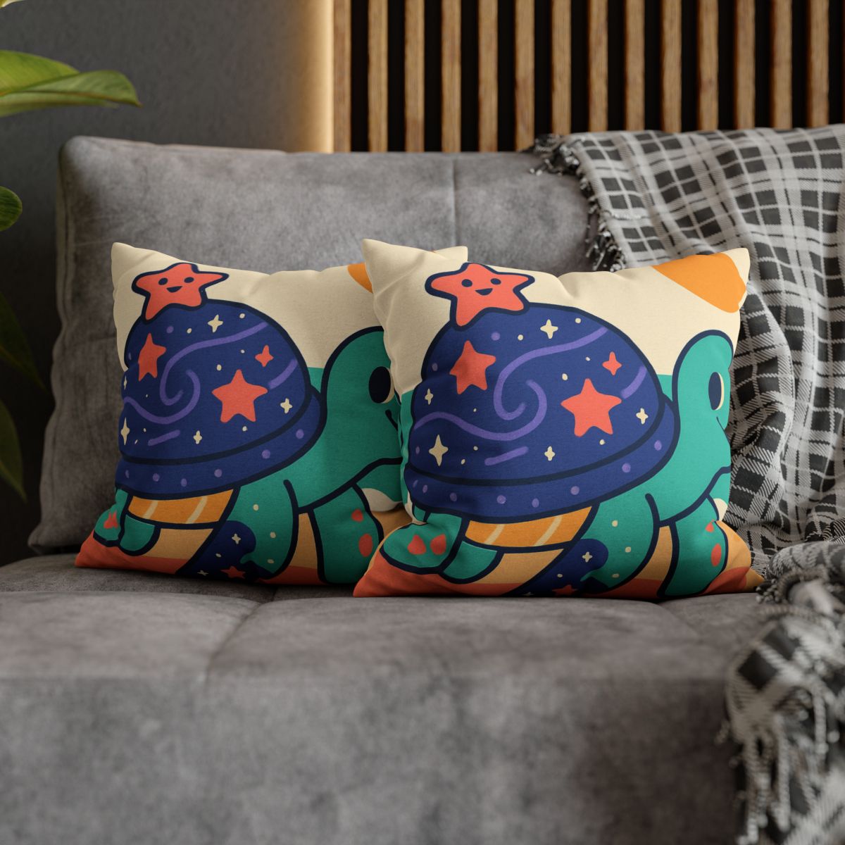 Galactic Seashell Turtle custom pillow cases