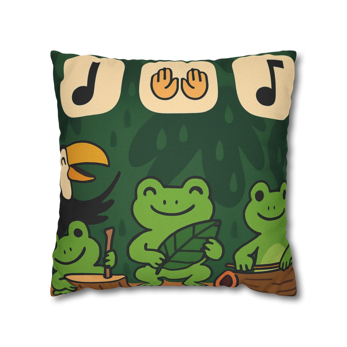 Jungle Rain Rhythm With The Frog Band comfortable bedding pillow covers