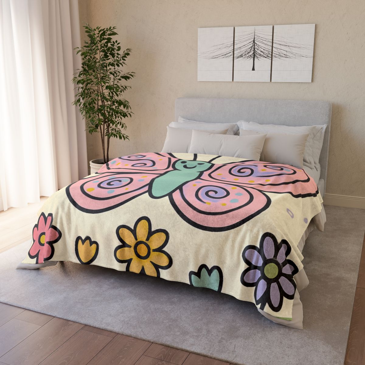 Cosmic Garden Butterfly designer printed blankets