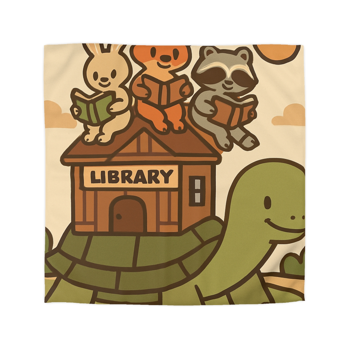 Time Traveling Turtle Library soft comforter duvets