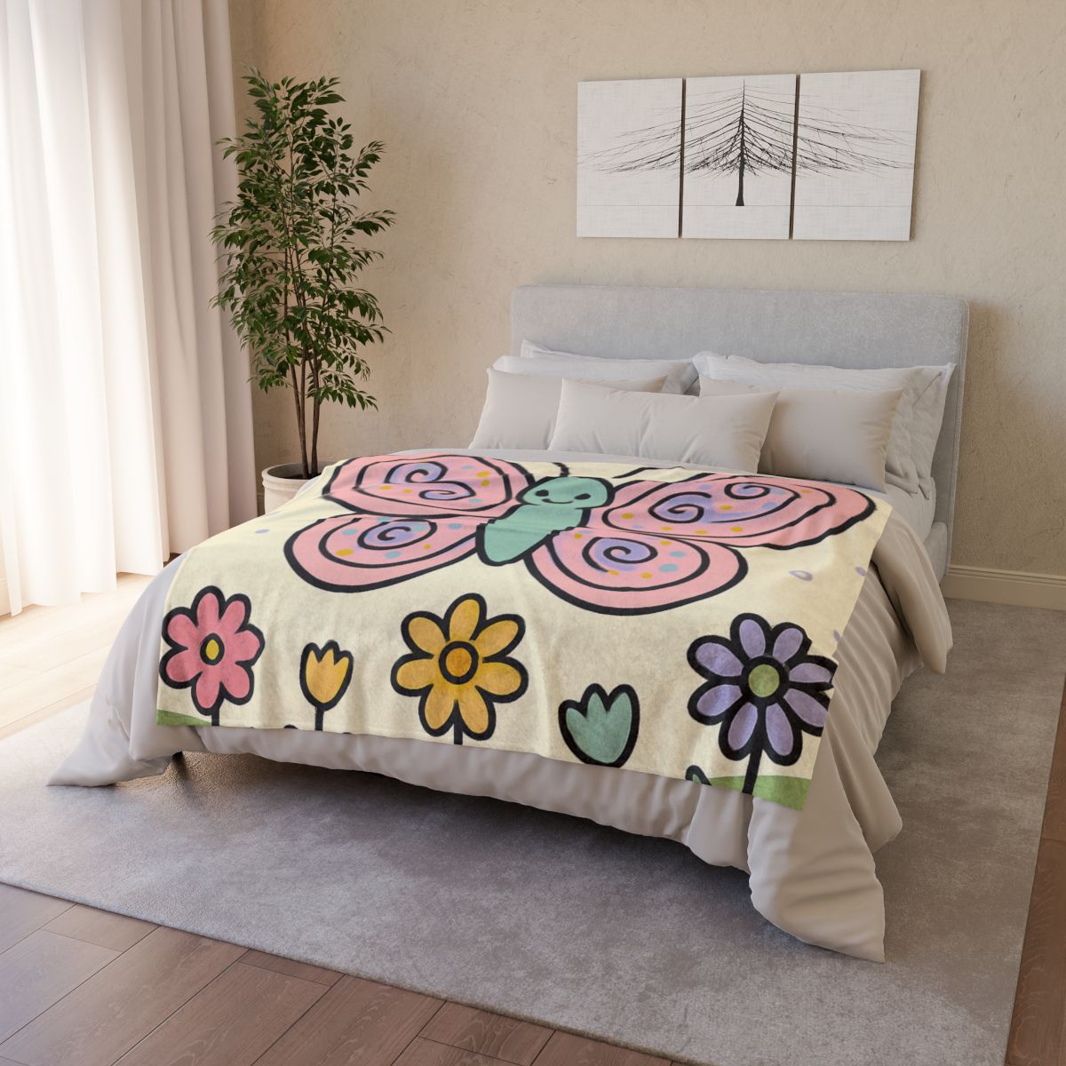 Cosmic Garden Butterfly designer printed blankets
