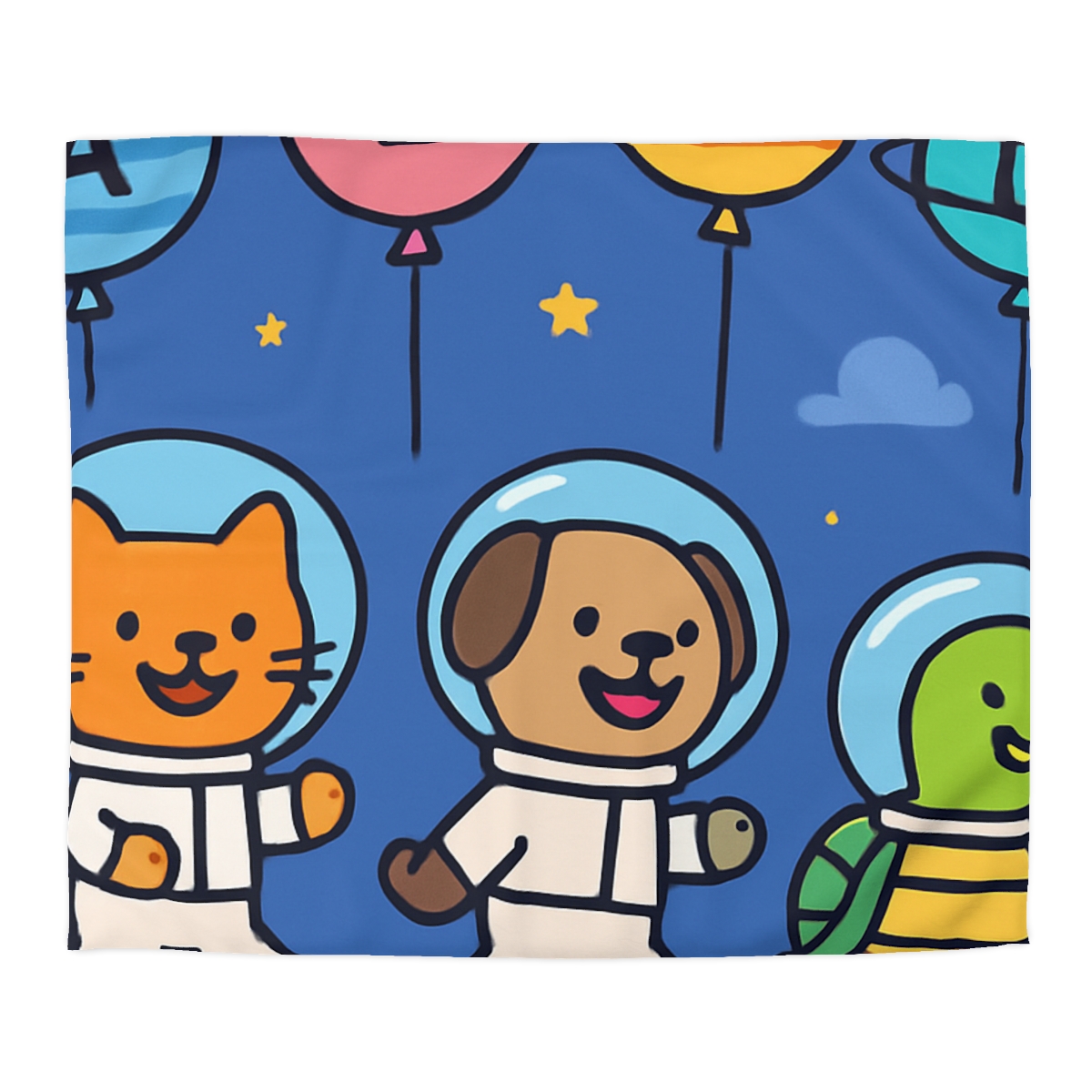 Planet Parade Of The Animal Astronauts designer printed duvets