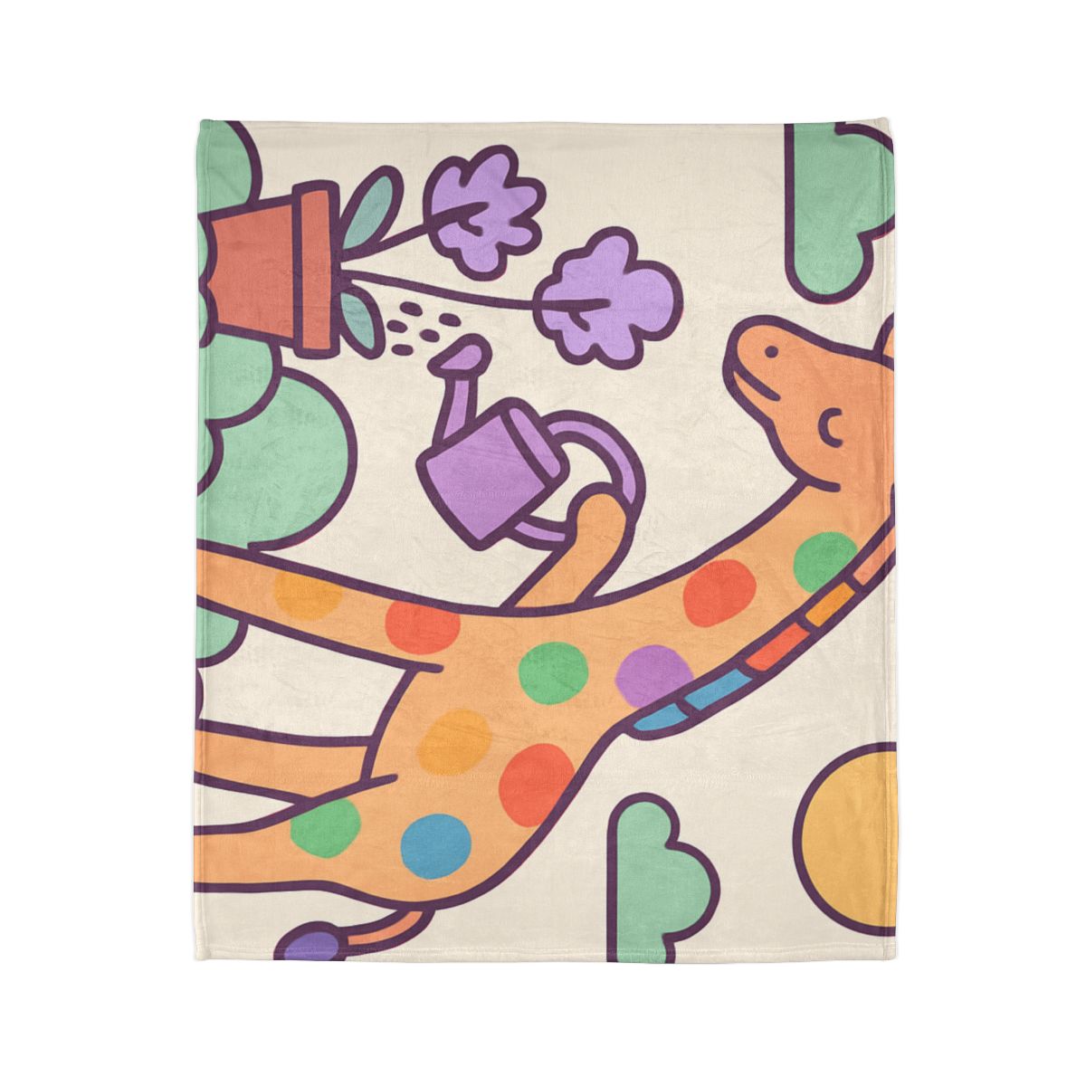 Cloud Garden With Rainbow Giraffe warm winter blankets
