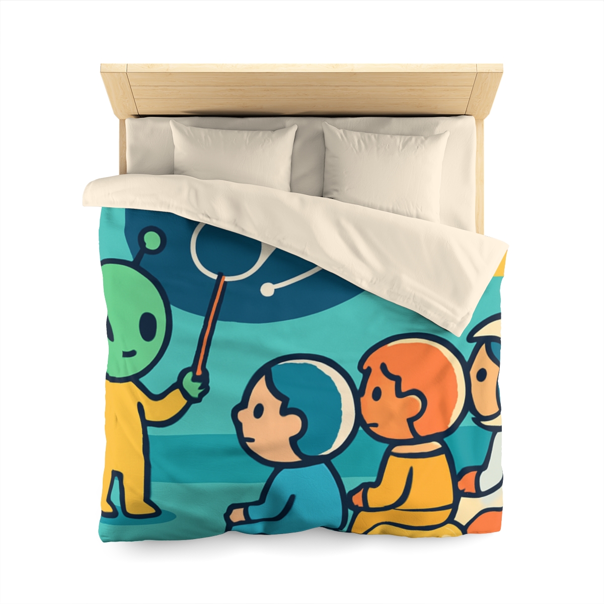 Comet Classroom On A Bubble Planet personalized bedding duvets