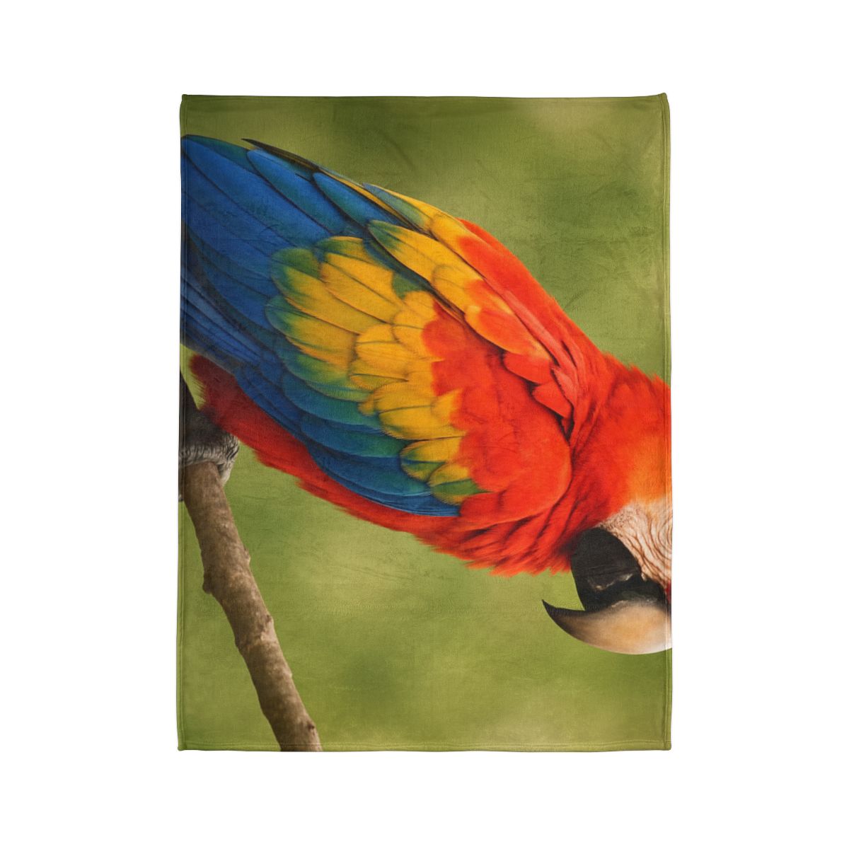 Crimson Cascade Scarlet Macaw unique gift blanketscustom blankets