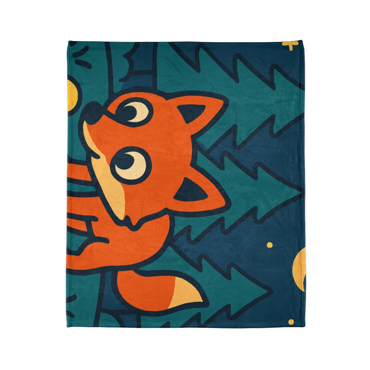 Starlight Forest Fox personalized cozy blankets