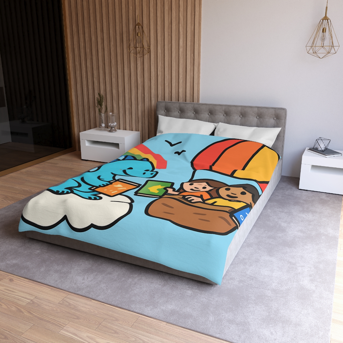 Cloud Library Run By A Gentle Dragon stylish duvet covers