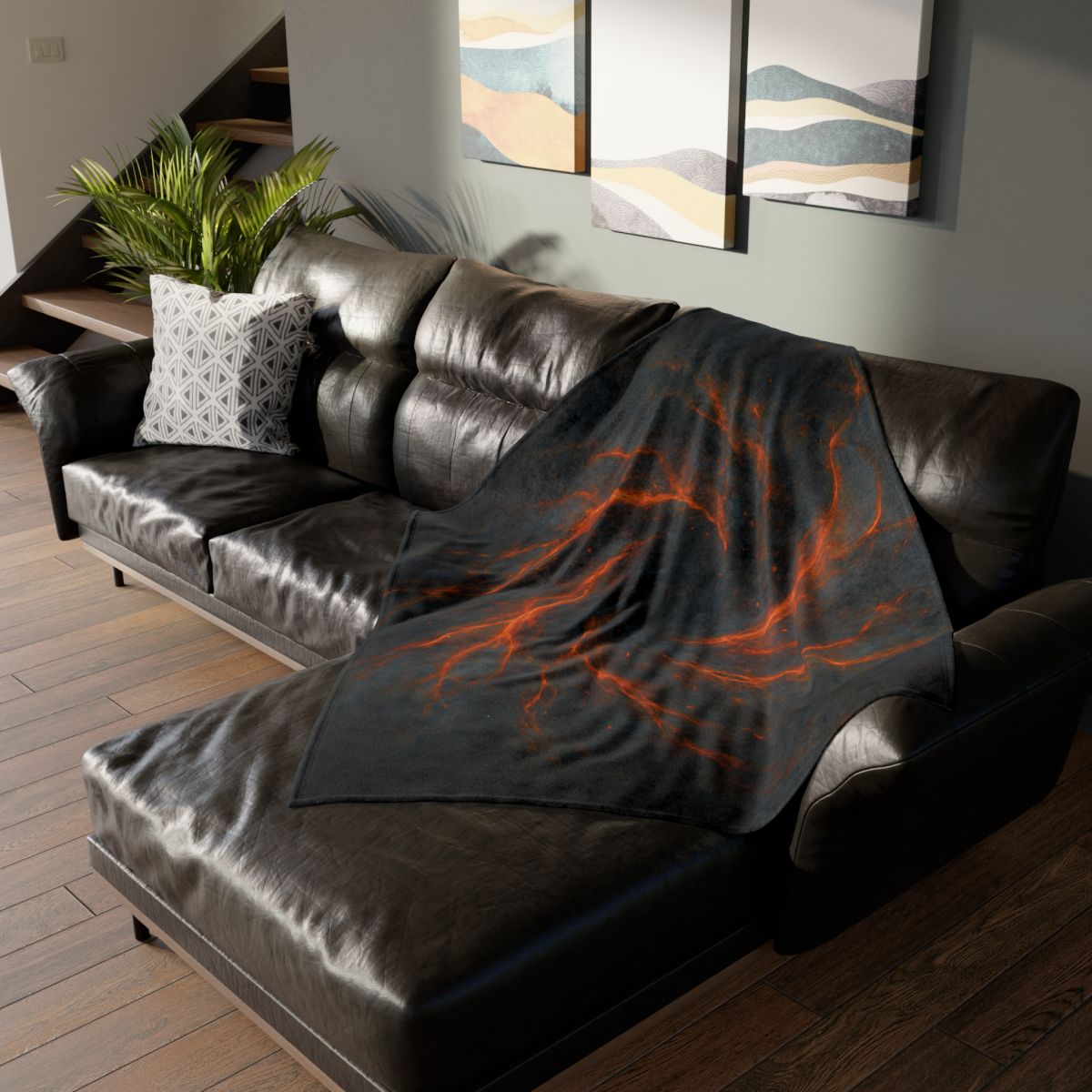 Ember Filament Bloom designer printed blankets