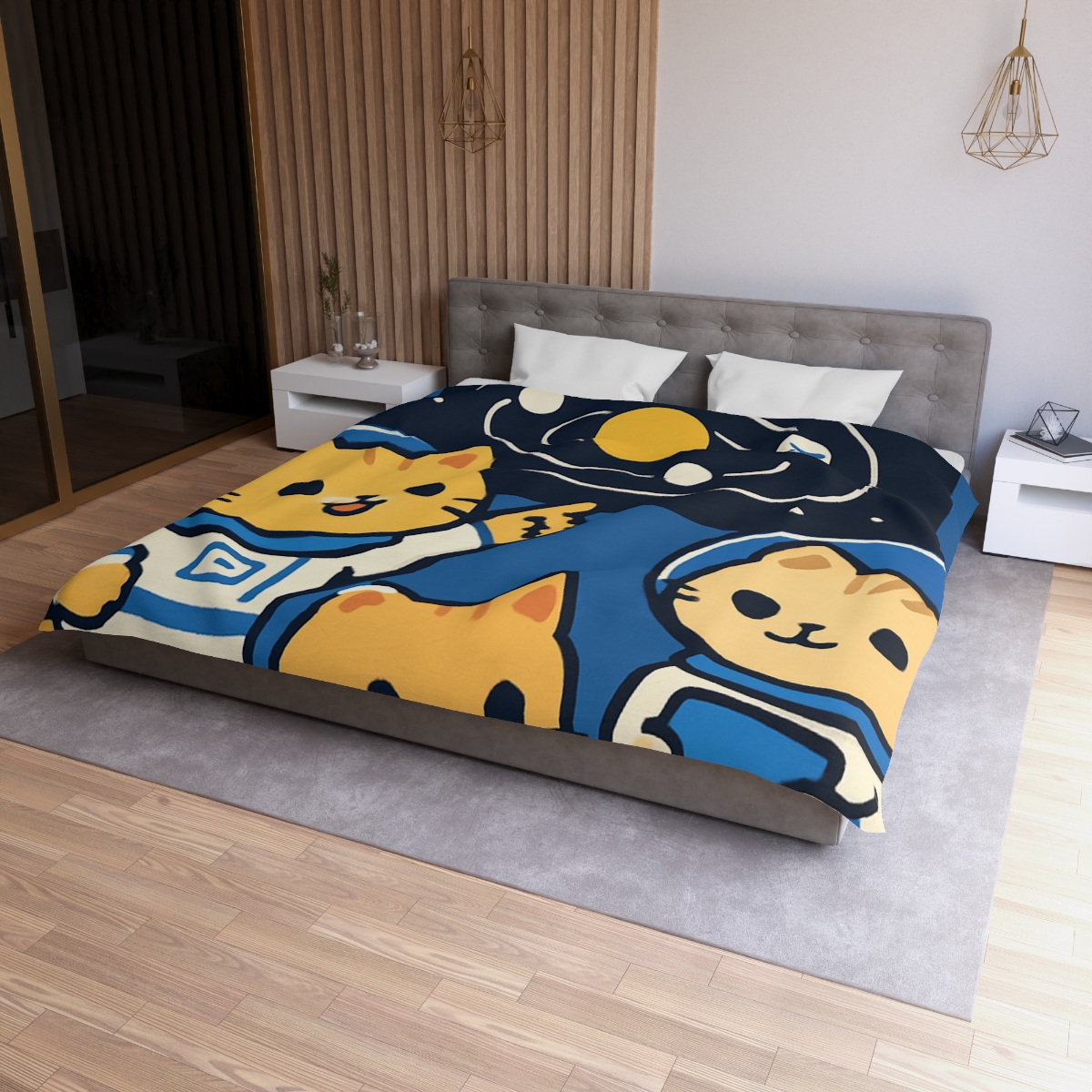 Space School For Curious Cats personalized bedding duvets