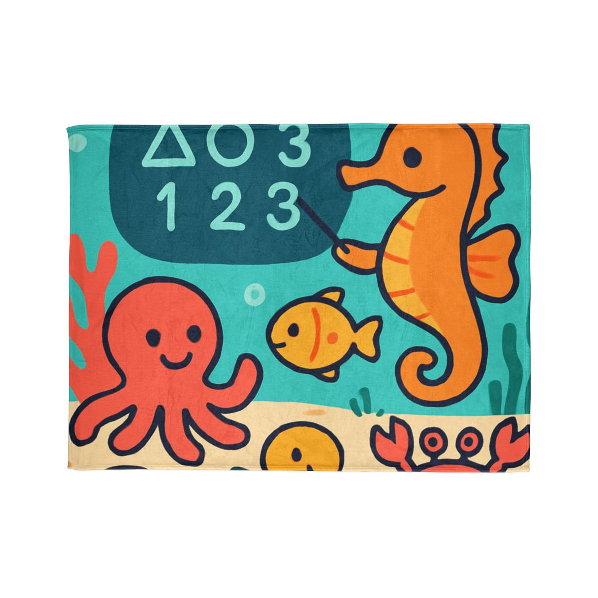 Coral Classroom With The Seahorse Teacher custom blankets