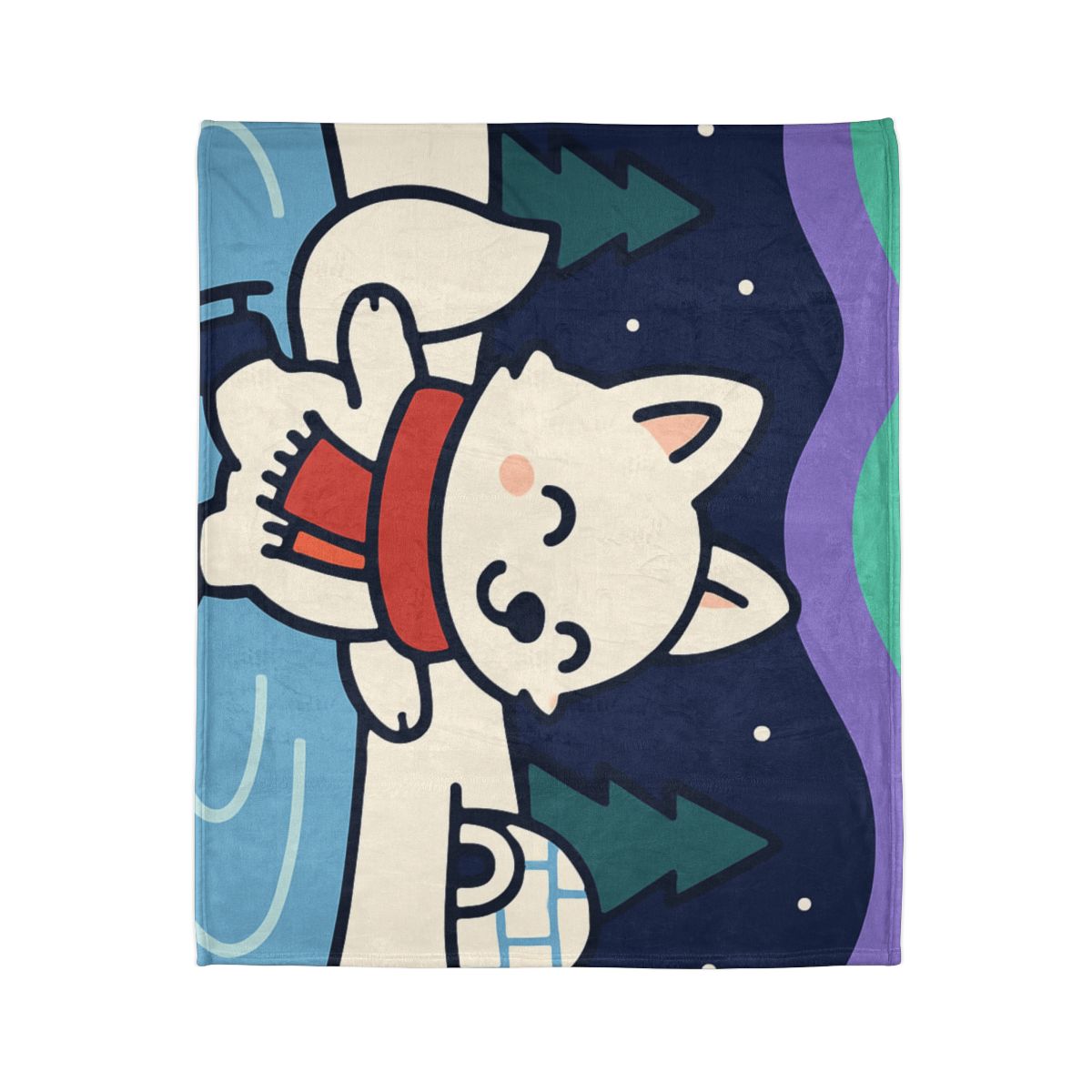 Aurora Snow Fox Skate Night warm winter blankets