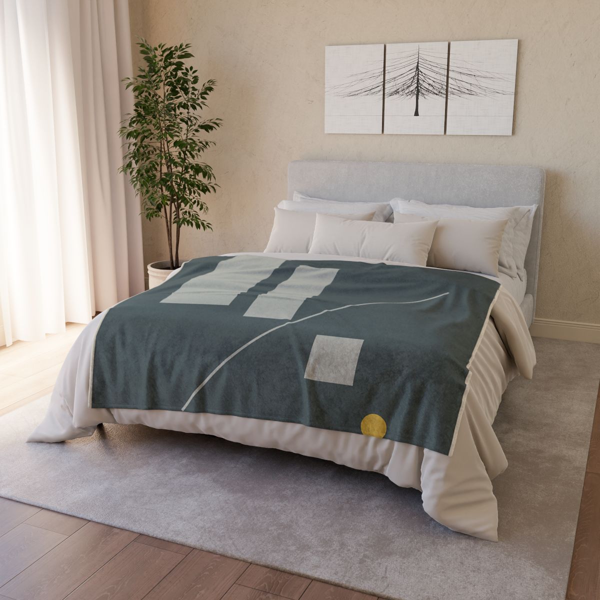 Staggered Blocks With Quiet Diagonal designer printed blankets