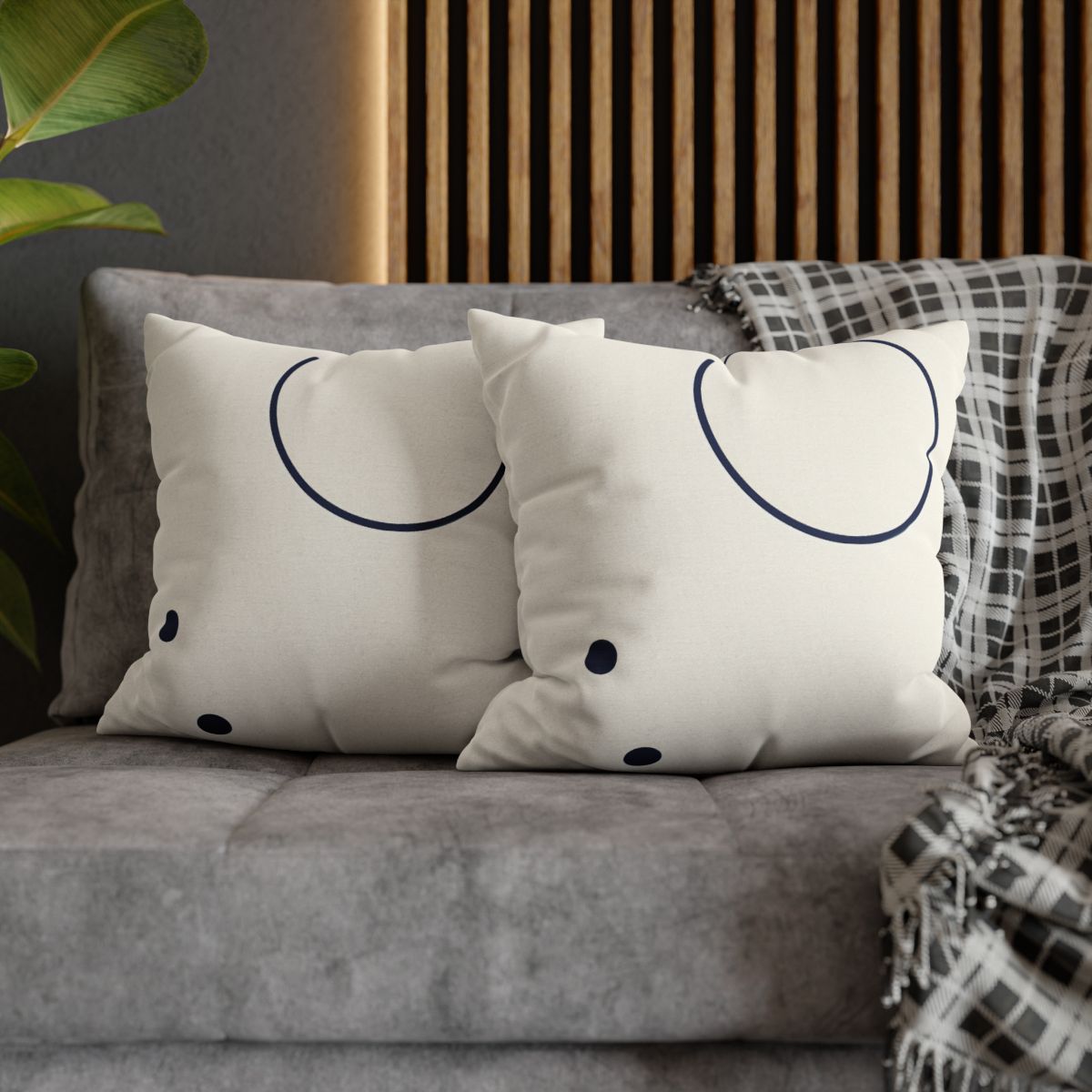Orbiting Arc And Twin Dots designer print pillow cases