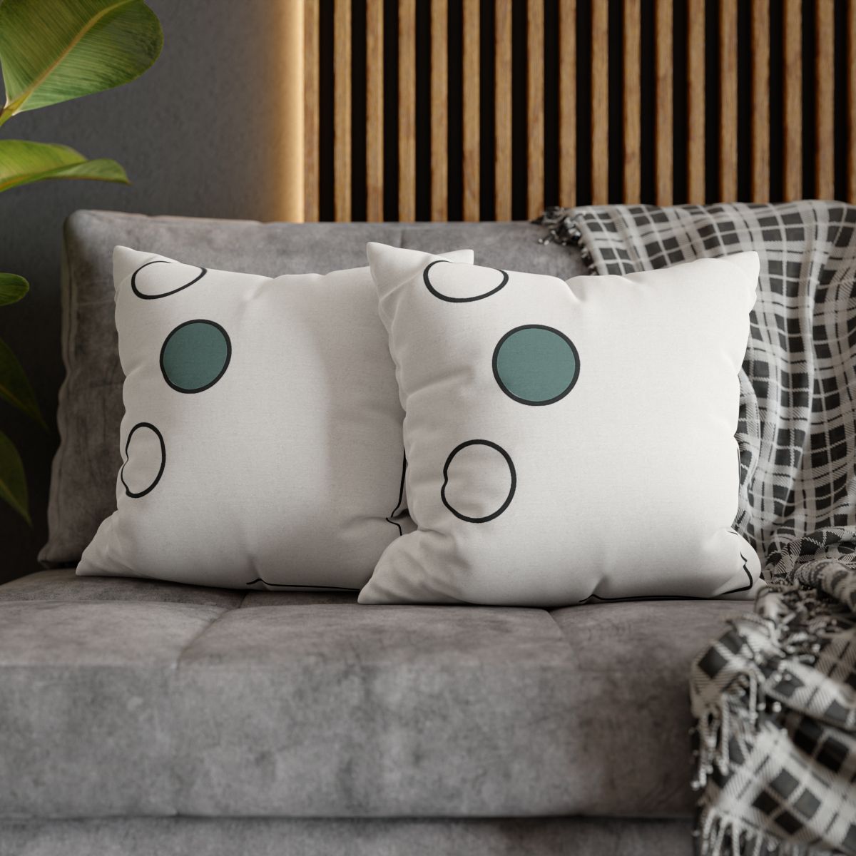 Triad Circles With Corner Frame Pause unique gift pillow cases