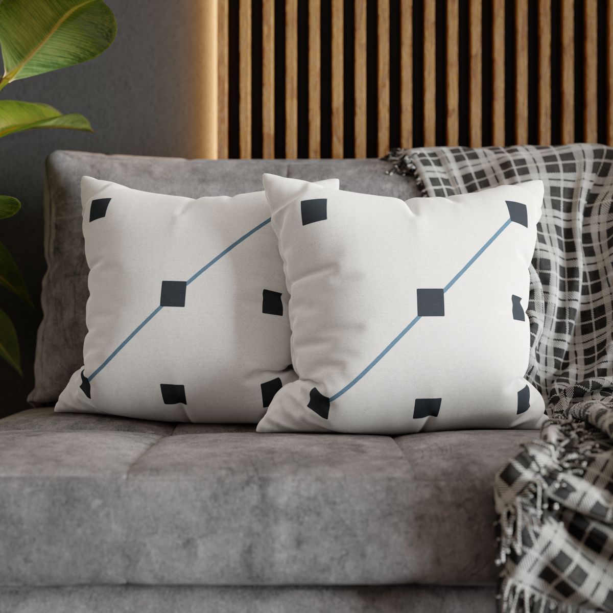 Diagonal Star Path Grid personalized pillow covers