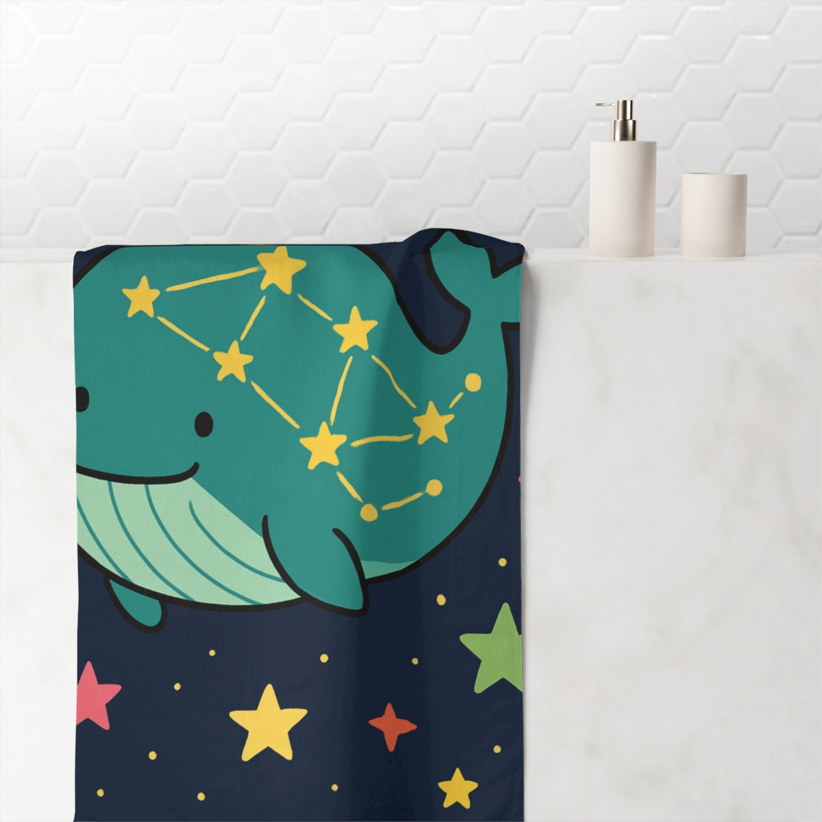 Starlight Space Whale stylish beach towels