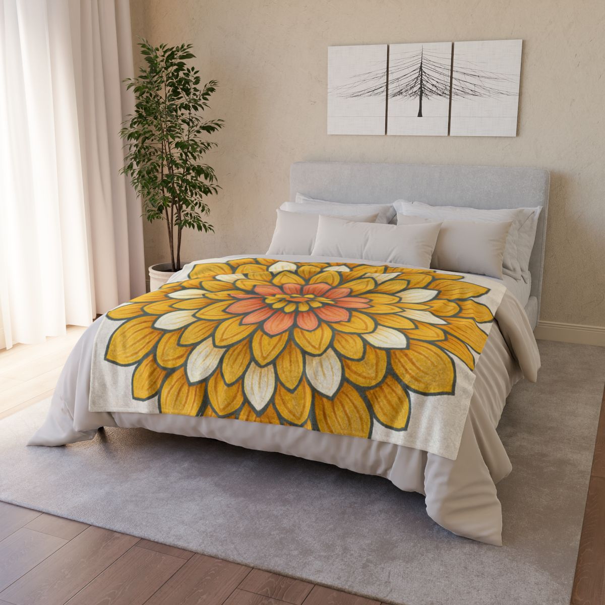 Floret Burst Mandala warm winter blankets