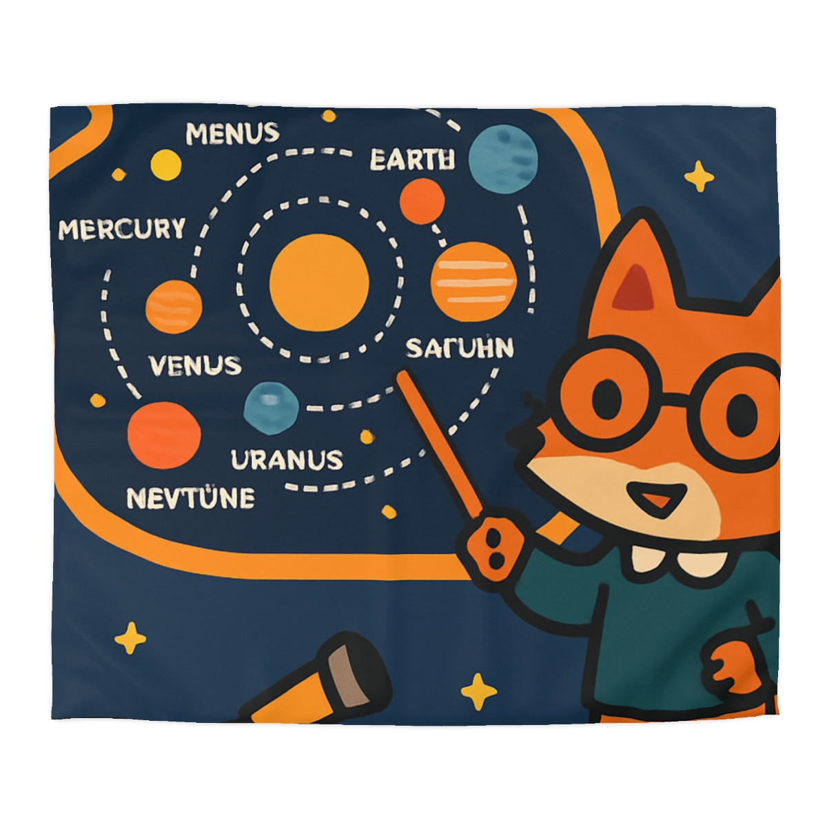 Comet Classroom With Star Map Fox unique patterned duvets