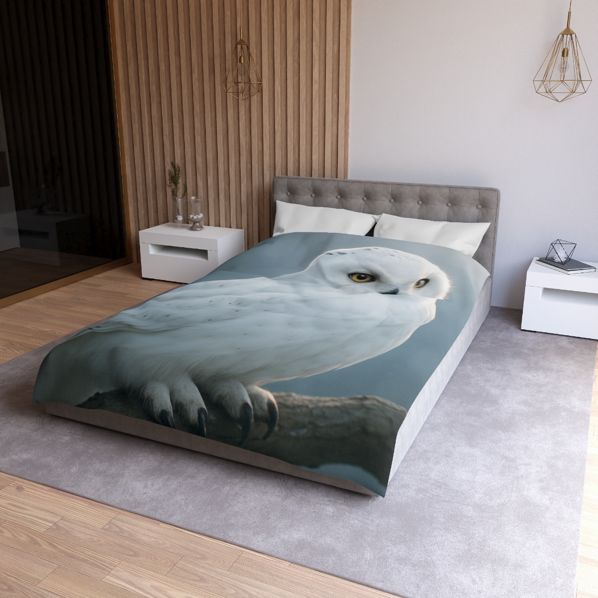 Twilight Watcher Snowy Owl stylish duvet covers