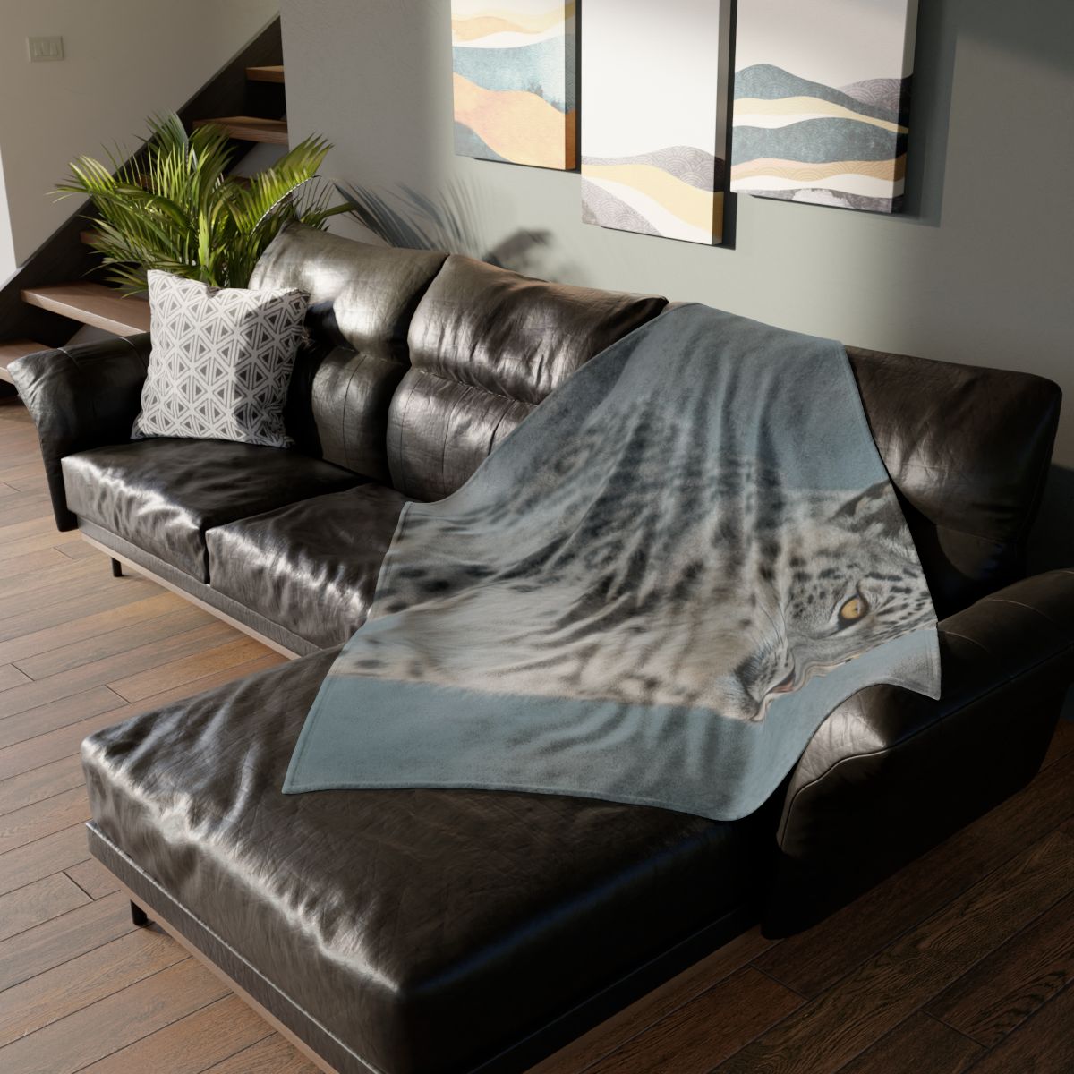 Ridge Phantom Snow Leopard decorative home blankets