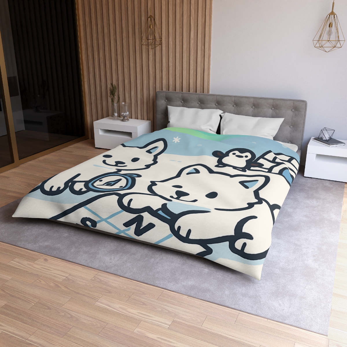 Polar Aurora Map Makers stylish duvet covers