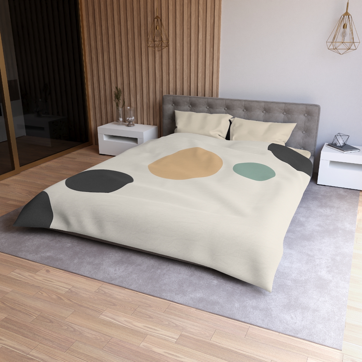 Diagonal Cluster Of Five Circles soft comforter duvets