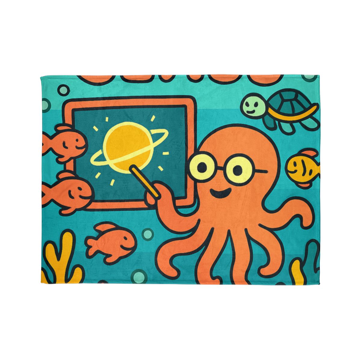 Cosmic Coral Reef Classroom soft fleece blankets