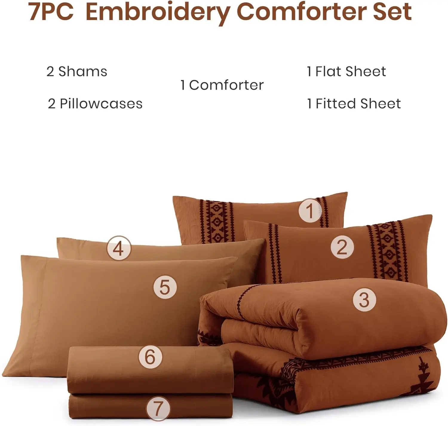 MaiR&ecirc;ve Embroidery microfiber Comforter Sets,boho Light Olive Green Western queen bedding Set king Boho bed 7 Pieces,All Season Farmhouse Bed in A Bag Comforter Set with Double Sided Storage Pockets,Pillowcases & Shams bedding sets bed