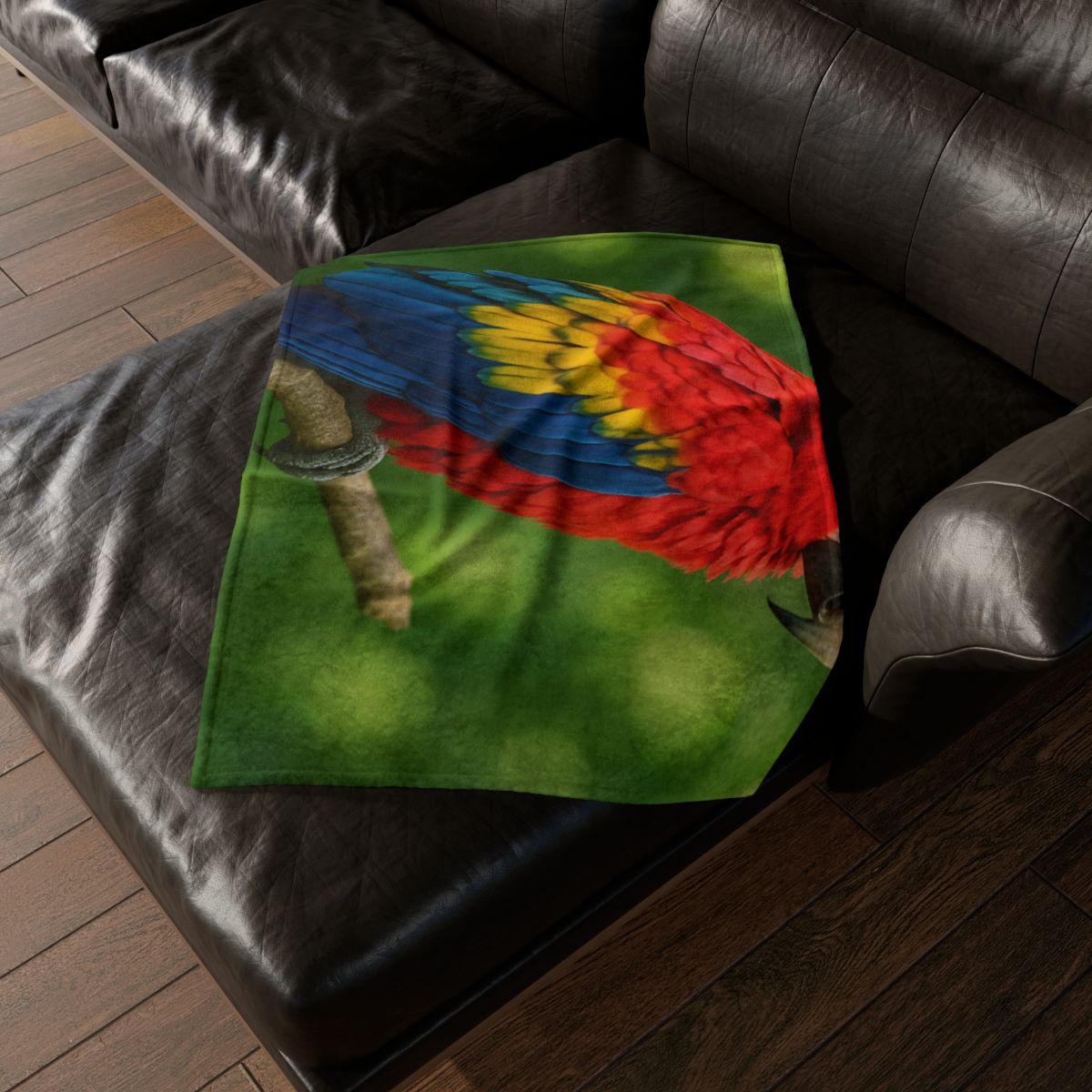 Color Storm Scarlet Macaw trendy patterned blankets