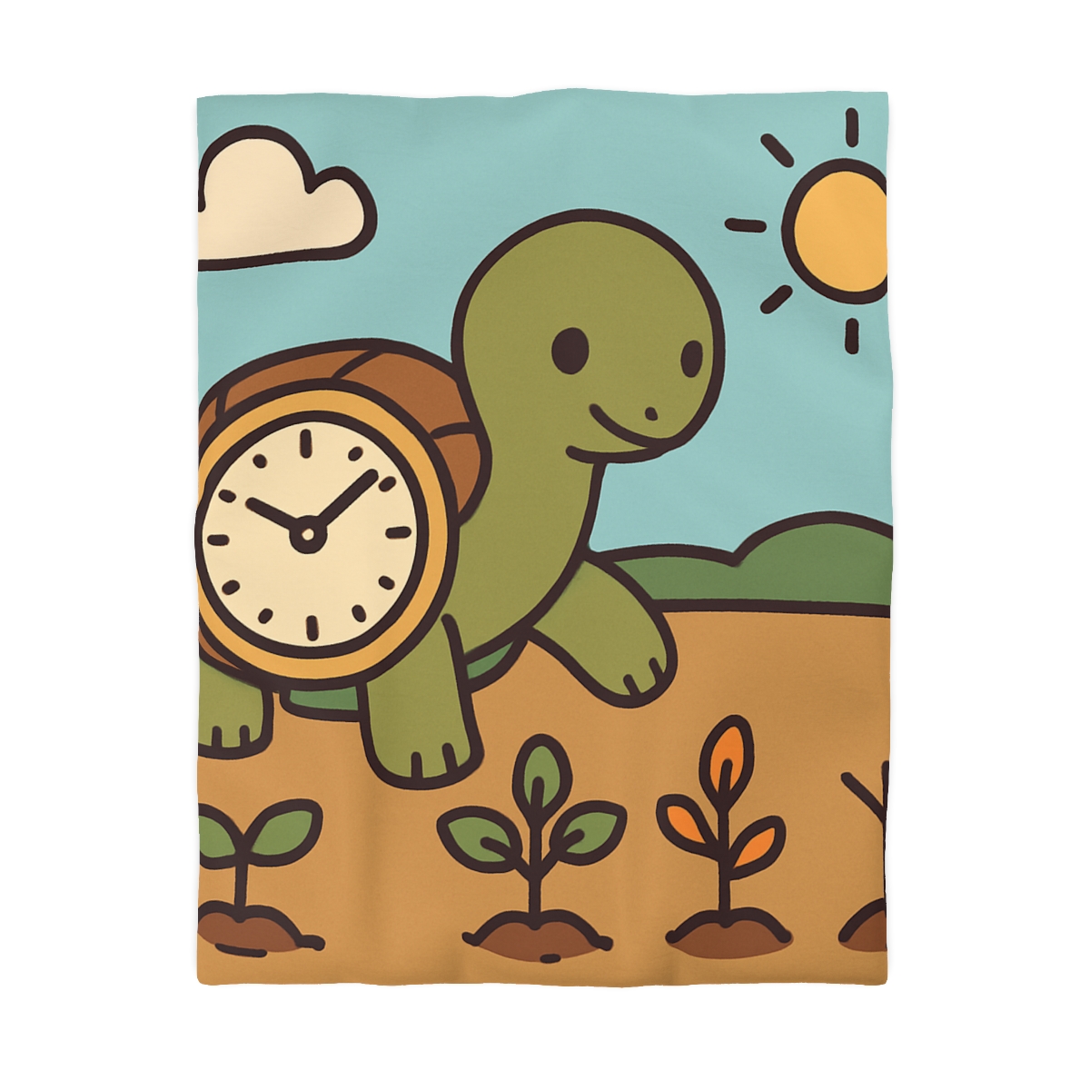 Time Travel Turtle Garden designer printed duvets