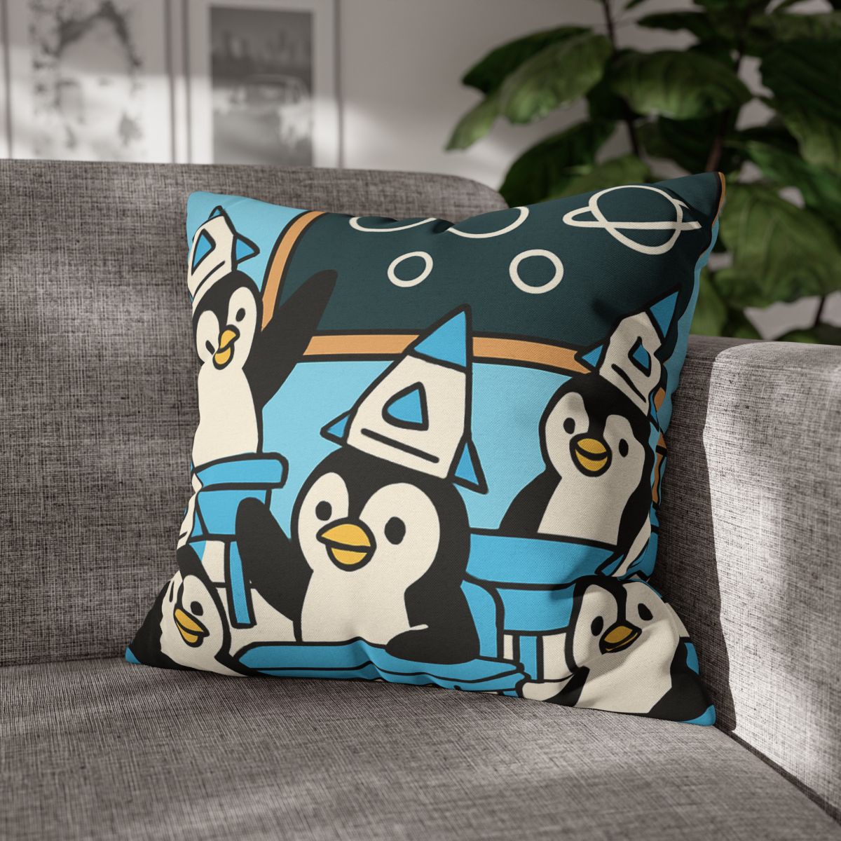 Rocket Penguin Class unique gift pillow cases