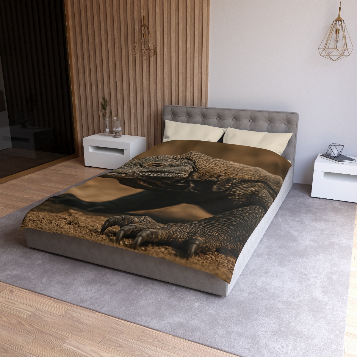 Ancient Sentinel Komodo Dragon personalized bedding duvets