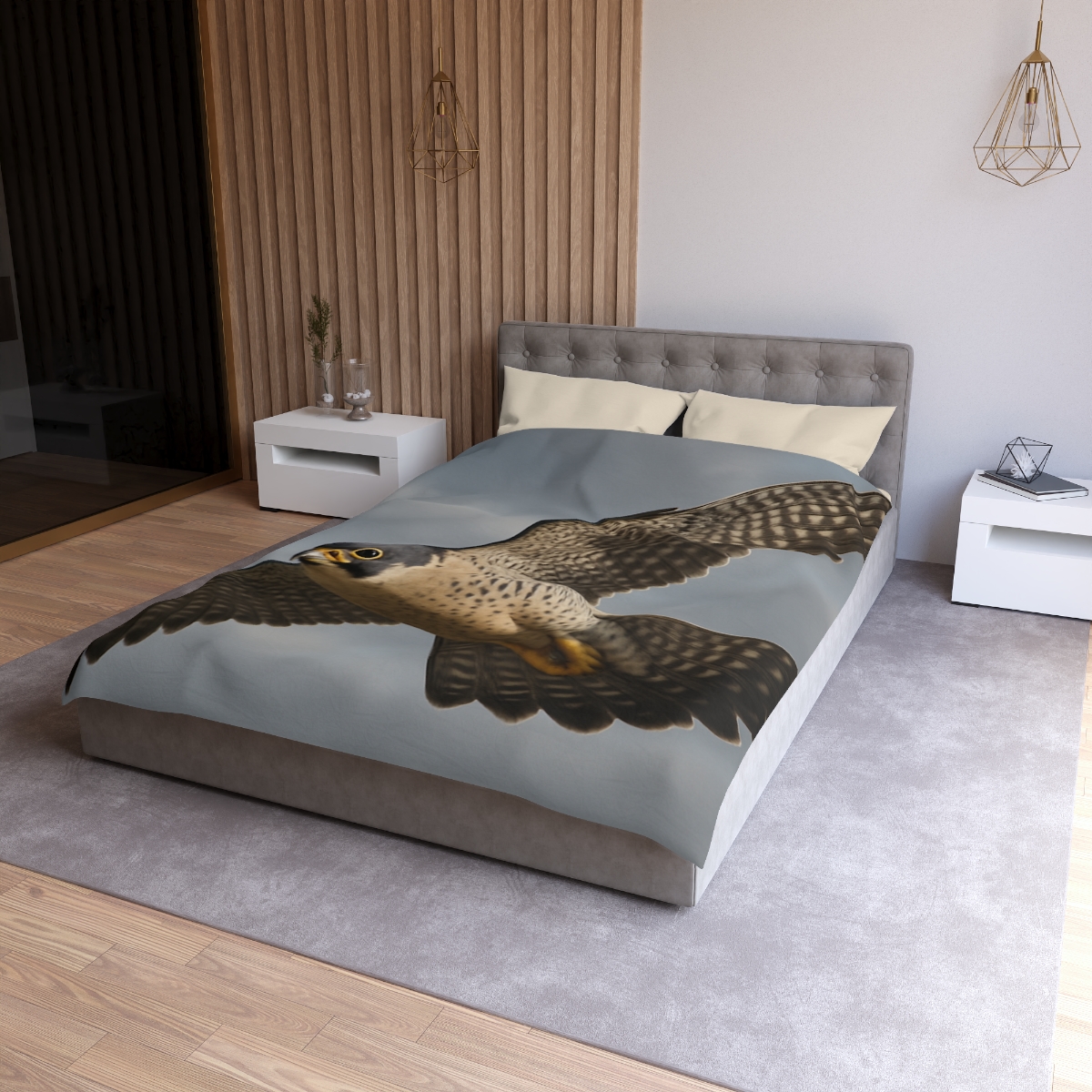 Sky Lance Peregrine Falcon personalized bedding duvets