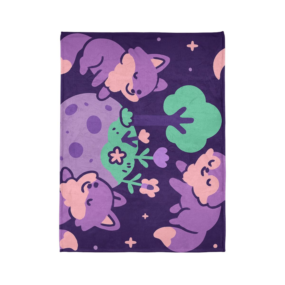 Galaxy Garden Of Floating Foxes decorative home blankets