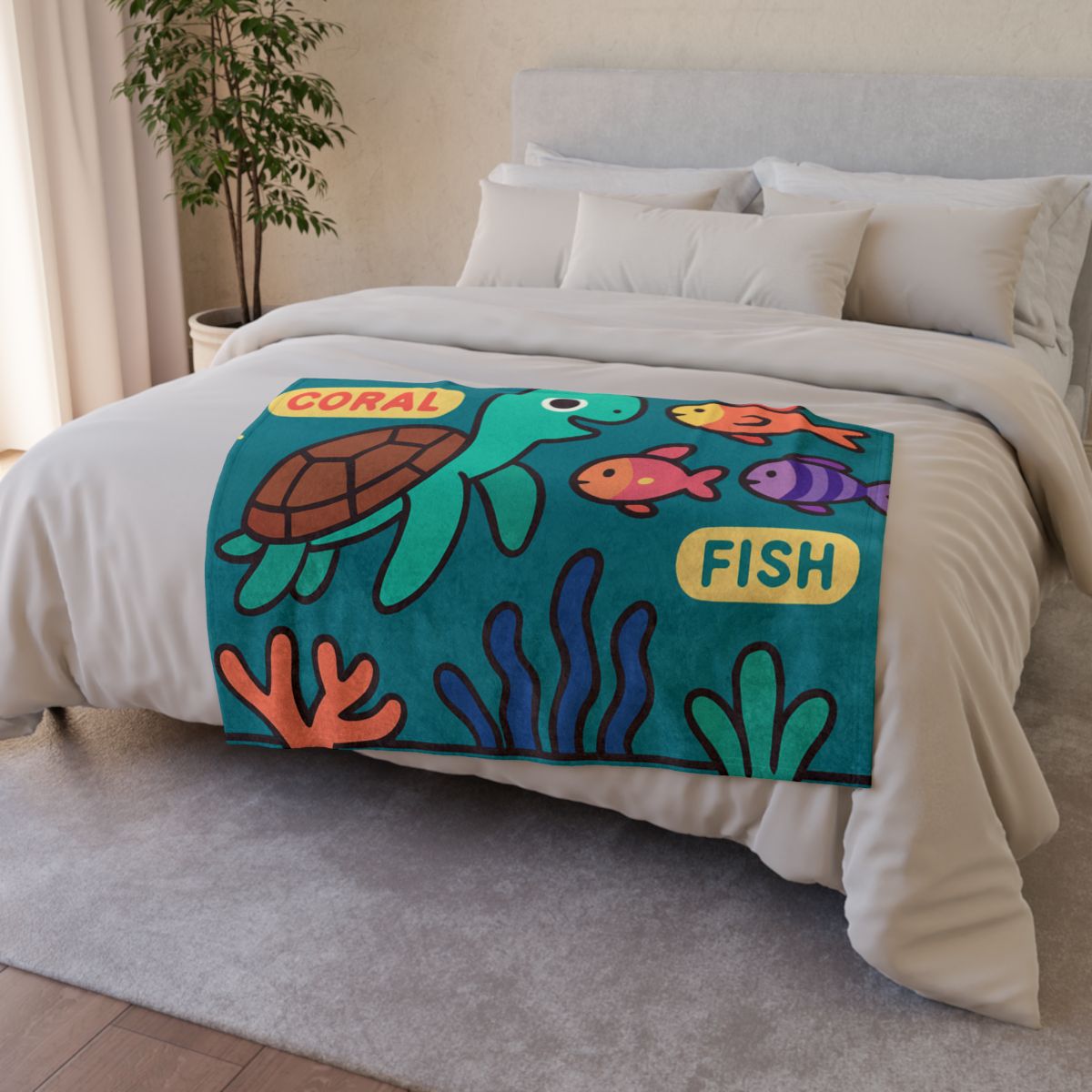 Starry Coral Safari designer printed blankets