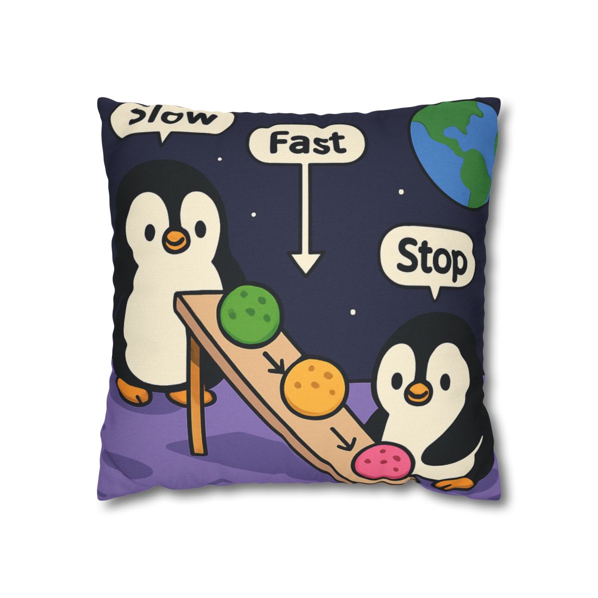 Moonlight Penguin Ice Cream Physics personalized pillow covers