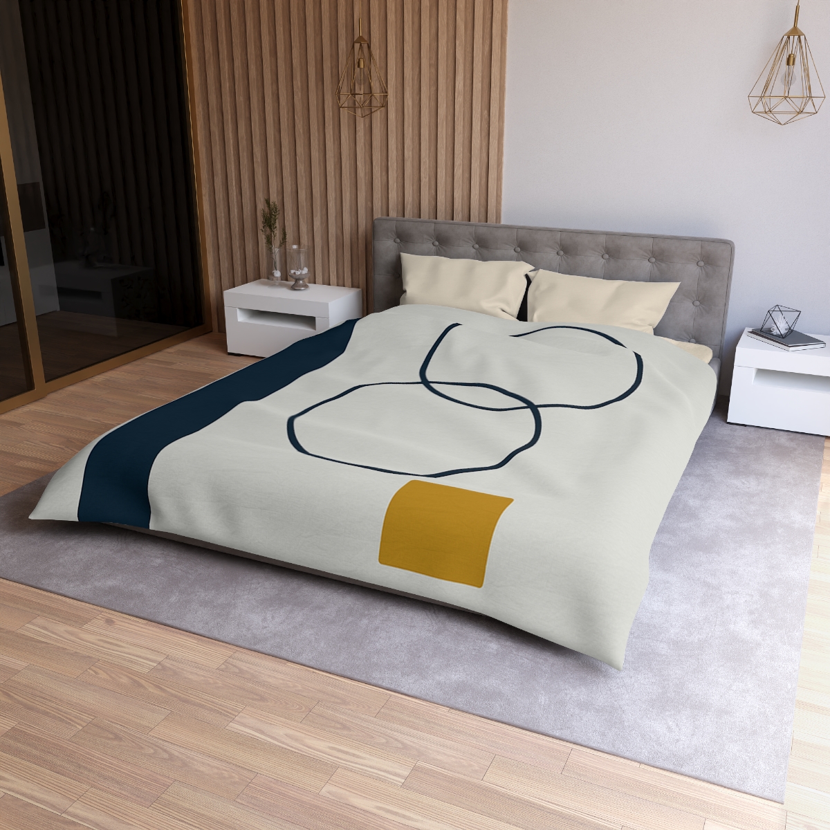 Staggered Rings With Anchored Column soft comforter duvets