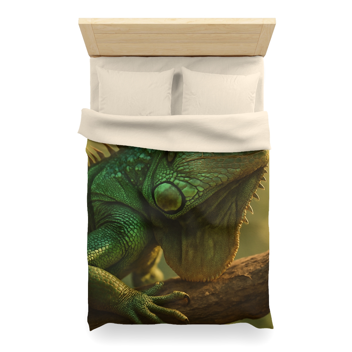 Sunlit Armor Green Iguana soft comforter duvets
