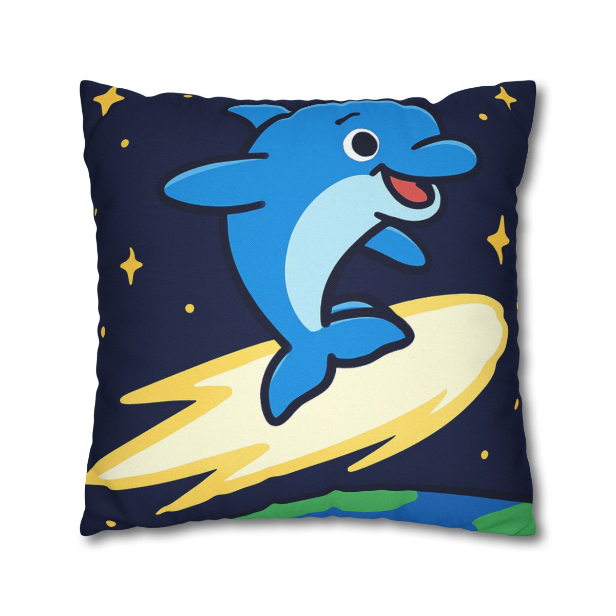 Cosmic Dolphin Comet Ride designer print pillow cases