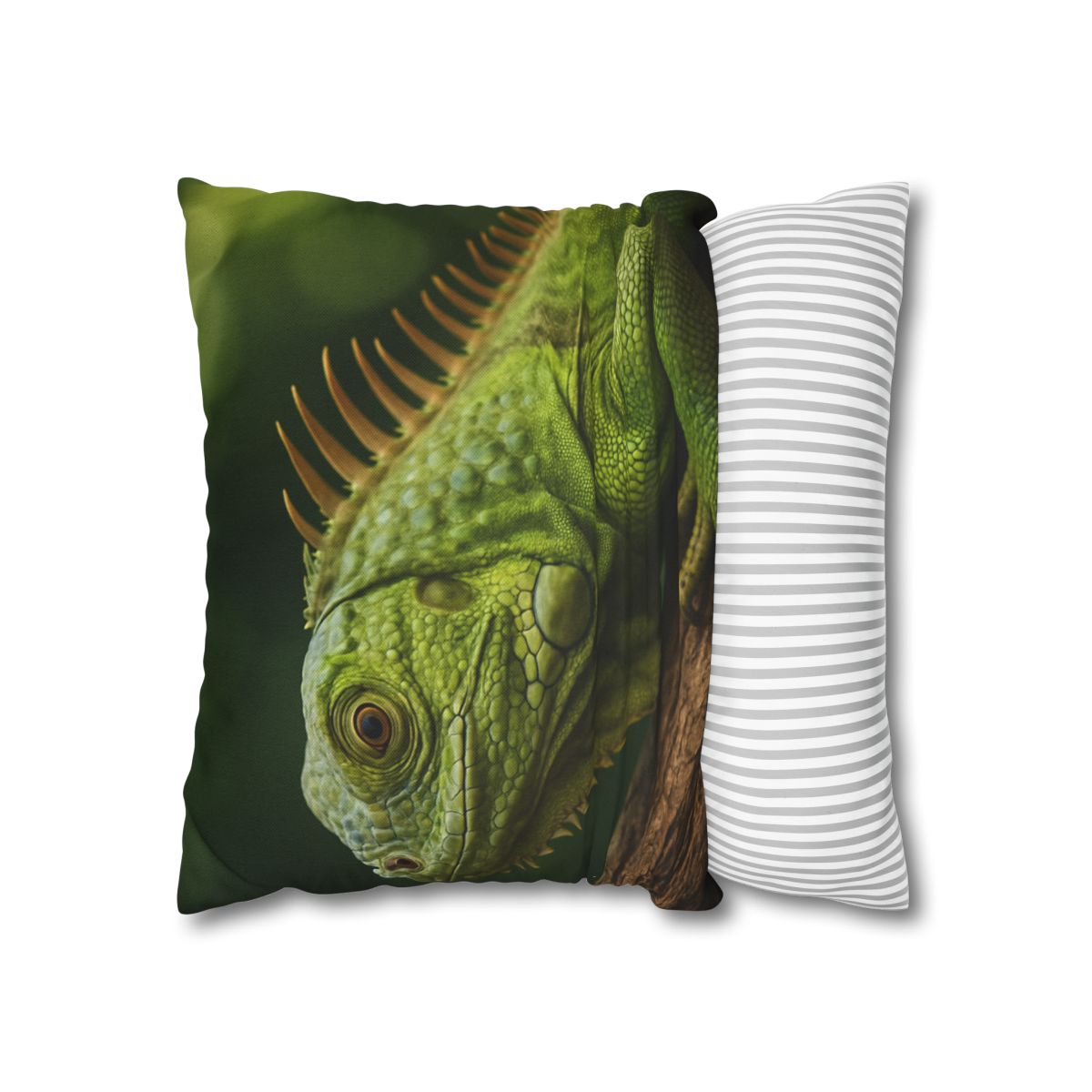 Verdant Gaze Green Iguana soft cotton pillow cases