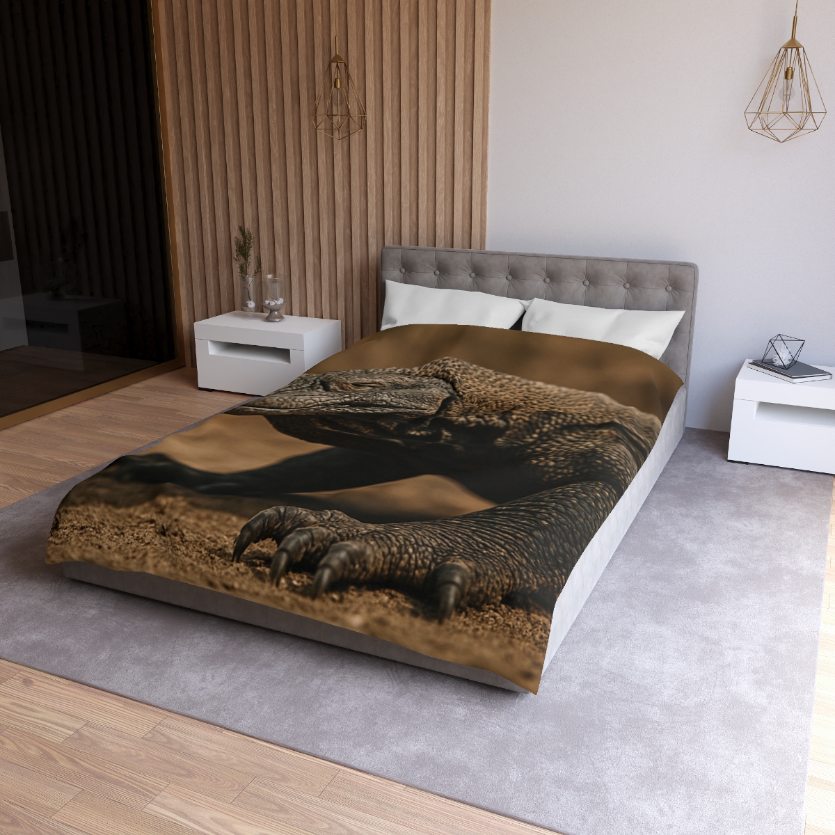 Ancient Sentinel Komodo Dragon personalized bedding duvets